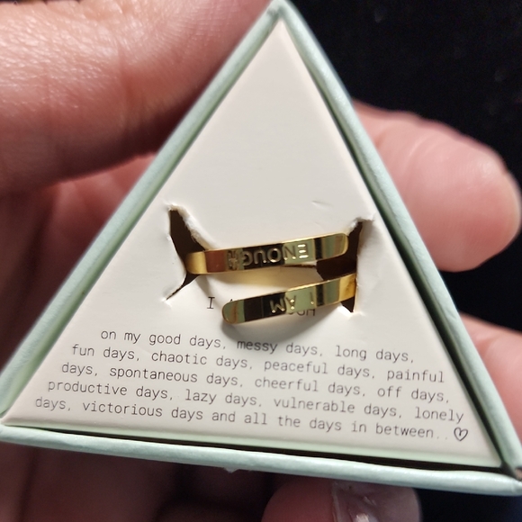 #50 You Are Enough Gold Ring - Picture 5 of 9